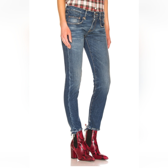 R13 Boy Skinny Garson with Half Undone Hem Size 26 - Picture 3 of 14